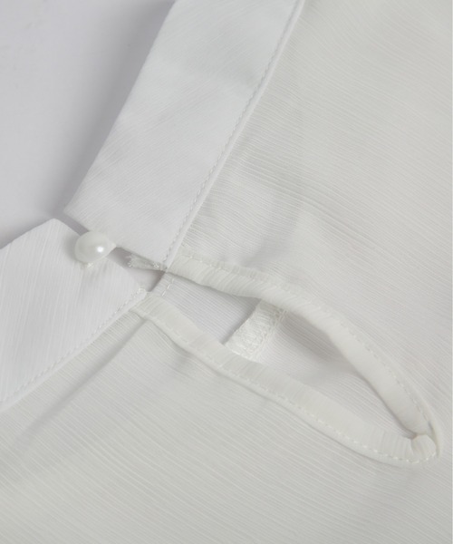 La-gemme(ラジェム)の「ボリュームレース袖スタンドカラートップス(シャツ/ブラウス・レディース・ホワイト/ブラック/ピンク/カーキブラウン・M/L)」の13枚目の写真