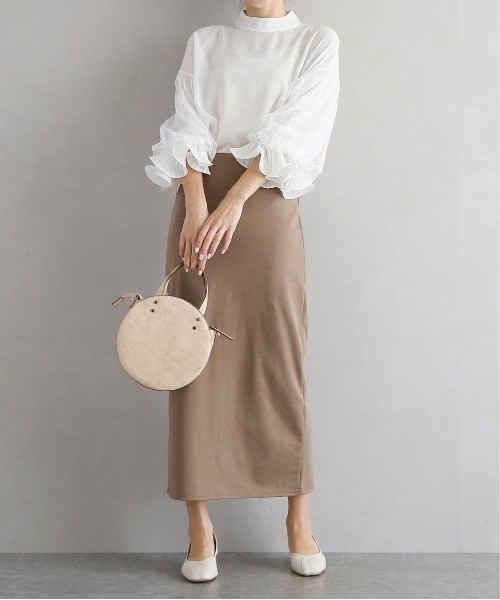 La-gemme(ラジェム)の「ボリュームレース袖スタンドカラートップス(シャツ/ブラウス・レディース・ホワイト/ブラック/ピンク/カーキブラウン・M/L)」の17枚目の写真