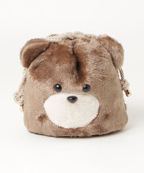 WEGO（ウィゴー）の「WEGO/ベア巾着ポーチ（ポーチ・レディース・ベージュ/ブラウン/オフホワイト・FREE）」の2枚目の写真