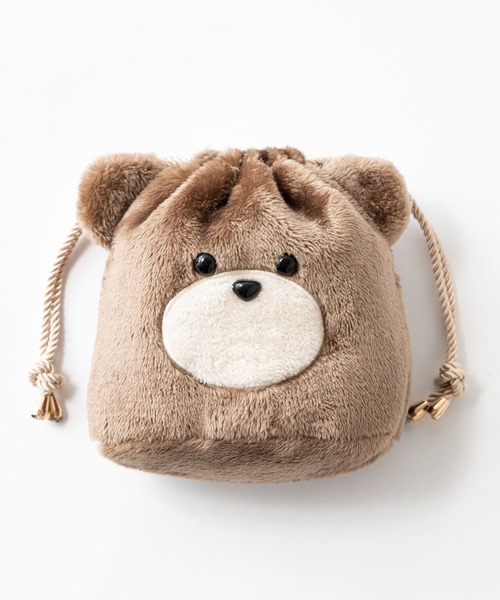 WEGO（ウィゴー）の「WEGO/ベア巾着ポーチ（ポーチ・レディース・ベージュ/ブラウン/オフホワイト・FREE）」の7枚目の写真