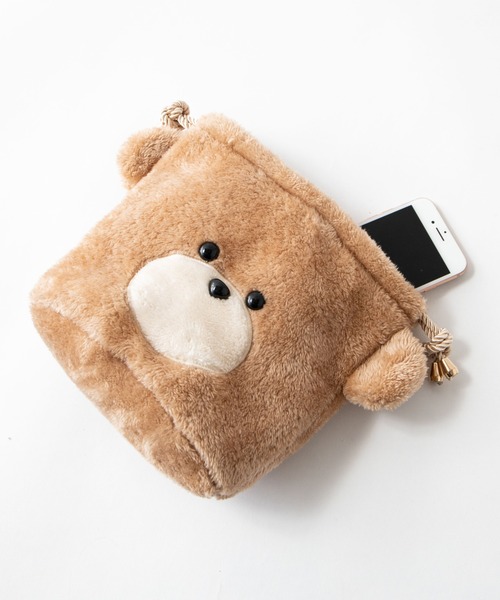 WEGO（ウィゴー）の「WEGO/ベア巾着ポーチ（ポーチ・レディース・ベージュ/ブラウン/オフホワイト・FREE）」の11枚目の写真