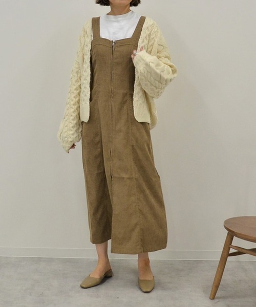 She's Closet（シーズクローゼット）の「Aラインコーデュロイロングジャンパースカート（ジャンパースカート・レディース・キャメル/チャコール・FREE）」の8枚目の写真