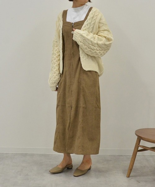She's Closet（シーズクローゼット）の「Aラインコーデュロイロングジャンパースカート（ジャンパースカート・レディース・キャメル/チャコール・FREE）」の13枚目の写真