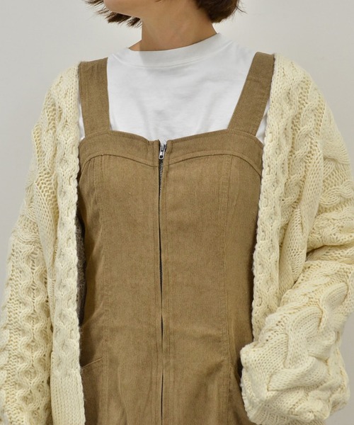 She's Closet（シーズクローゼット）の「Aラインコーデュロイロングジャンパースカート（ジャンパースカート・レディース・キャメル/チャコール・FREE）」の16枚目の写真
