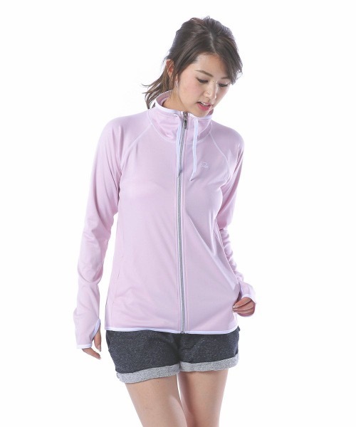 BENETTON (UNITED COLORS OF BENETTON)（ベネトンユナイテッドカラーズオブベネトン）の「【BENETTON / ベネトン】レディースUVスタンドネックラッシュガード / 水陸両用 フィットネス ジム アウトドア マリンレジャー UPF50+（ラッシュガード・レディース・ライトブルー/ブラック/ネイビー/グレー/ターコイズブルー/ブラック×ピンク/ロイヤルブルー・SMALL/MEDIUM/LARGE/X-LARGE）」の3枚目の写真