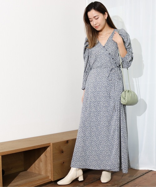 Per sist ence（パーシエンス）の「Per sist ence/パーシエンス　総柄カシュクールワンピース（ワンピース・レディース・ブルー/ブラック・FREE）」の13枚目の写真