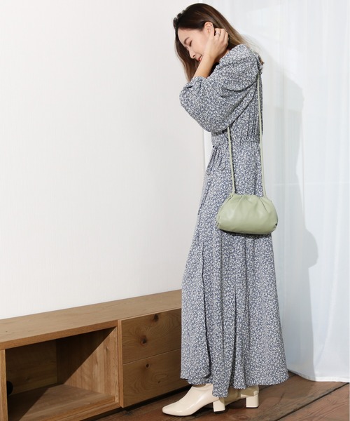 Per sist ence（パーシエンス）の「Per sist ence/パーシエンス　総柄カシュクールワンピース（ワンピース・レディース・ブルー/ブラック・FREE）」の12枚目の写真