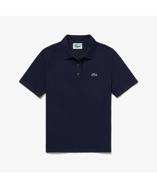 LACOSTE（ラコステ）の「オーガニックコットンピケポロシャツ(半袖)（ポロシャツ・レディース・ホワイト/ネイビー/ライトピンク・40/38/36/34）」の3枚目の写真