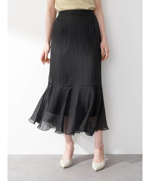 earth music&ecology（アースミュージックアンドエコロジー）の「シアーフレアスカート ＊（スカート・レディース・ブラック/ピンク/ミント・FREE）」の11枚目の写真