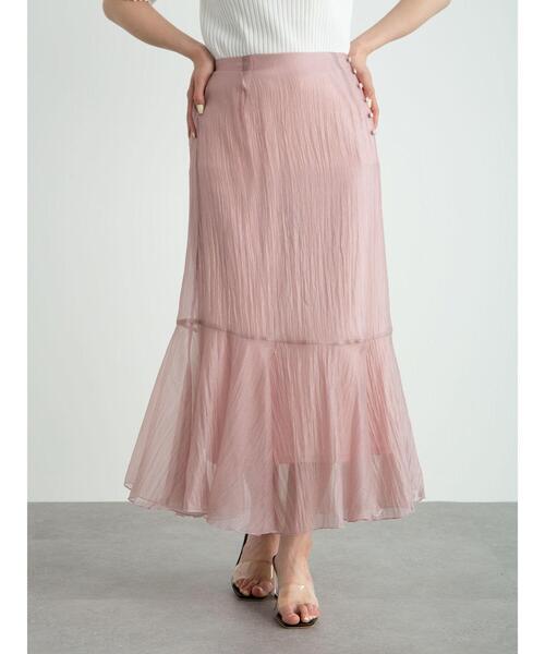 earth music&ecology（アースミュージックアンドエコロジー）の「シアーフレアスカート ＊（スカート・レディース・ブラック/ピンク/ミント・FREE）」の5枚目の写真