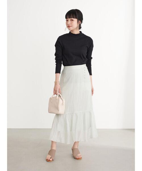 earth music&ecology（アースミュージックアンドエコロジー）の「シアーフレアスカート ＊（スカート・レディース・ブラック/ピンク/ミント・FREE）」の13枚目の写真