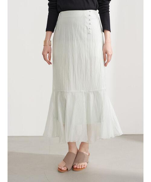 earth music&ecology（アースミュージックアンドエコロジー）の「シアーフレアスカート ＊（スカート・レディース・ブラック/ピンク/ミント・FREE）」の12枚目の写真