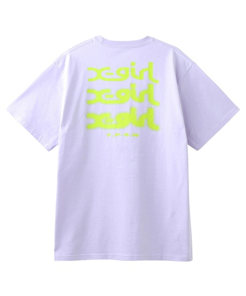 X-girl(エックスガール)の「GLOW LOGO S/S TEE(Tシャツ/カットソー・レディース・ホワイト/ブラック/ライトパープル/グリーン・S/M/L/XL)」の17枚目の写真