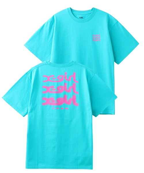 X-girl(エックスガール)の「GLOW LOGO S/S TEE(Tシャツ/カットソー・レディース・ホワイト/ブラック/ライトパープル/グリーン・S/M/L/XL)」の8枚目の写真