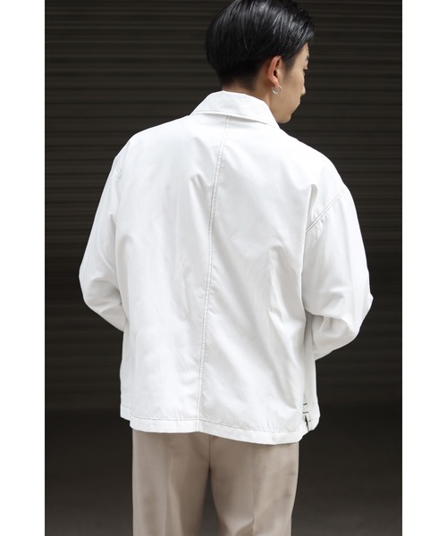 CREARE -LINO-（クレアーレリノ）の「くすみカラー ビックポケット 配色スッテチングシャツ<ユニセックス>（シャツ/ブラウス・メンズ・ブラック/ライトグリーン/ベージュ/ホワイト/サックスブルー・L/M）」の8枚目の写真