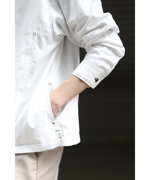 CREARE -LINO-（クレアーレリノ）の「くすみカラー ビックポケット 配色スッテチングシャツ<ユニセックス>（シャツ/ブラウス・メンズ・ブラック/ライトグリーン/ベージュ/ホワイト/サックスブルー・L/M）」の11枚目の写真