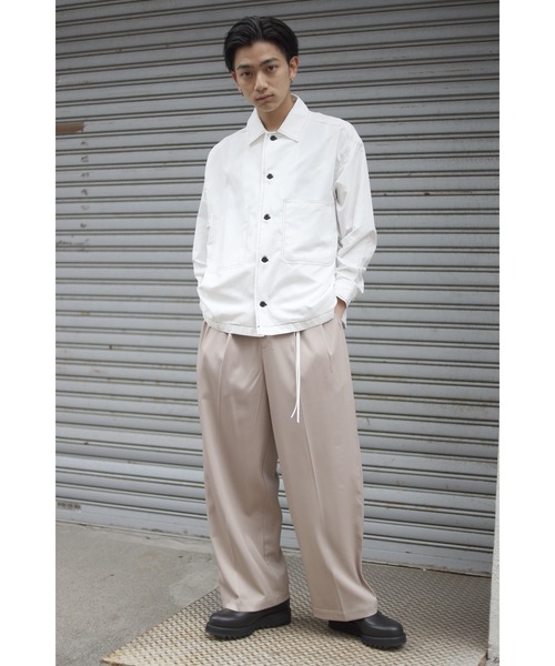 CREARE -LINO-（クレアーレリノ）の「くすみカラー ビックポケット 配色スッテチングシャツ<ユニセックス>（シャツ/ブラウス・メンズ・ブラック/ライトグリーン/ベージュ/ホワイト/サックスブルー・L/M）」の12枚目の写真