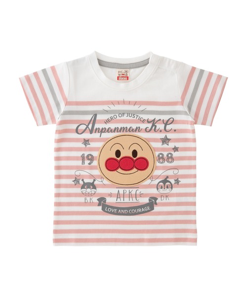 ANPANMAN KIDS COLLECTION（アンパンマンキッズコレクション）の「顔アップリケTシャツ（Tシャツ/カットソー・キッズ・ピンク/ネイビー・100cm/110cm/90cm/120cm/80ｃｍ）」の2枚目の写真