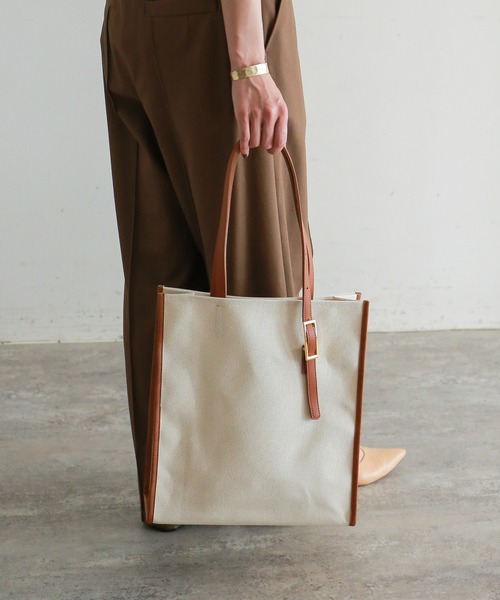 rapiecage（ラピエサージュ）の「キャンバス×レザトートBAG（トートバッグ・レディース・キナリ・FREE）」の4枚目の写真