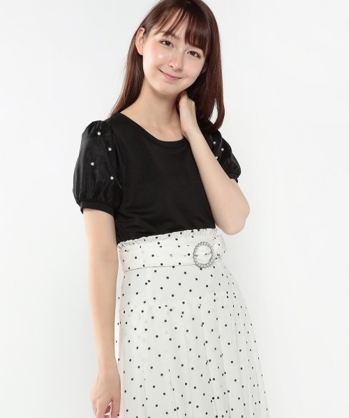 LODISPOTTO（ロディスポット）の「パールスリーブフェアリートップス（Tシャツ/カットソー・レディース・ピンクベージュ/ホワイト/ブラック・MEDIUM）」の3枚目の写真