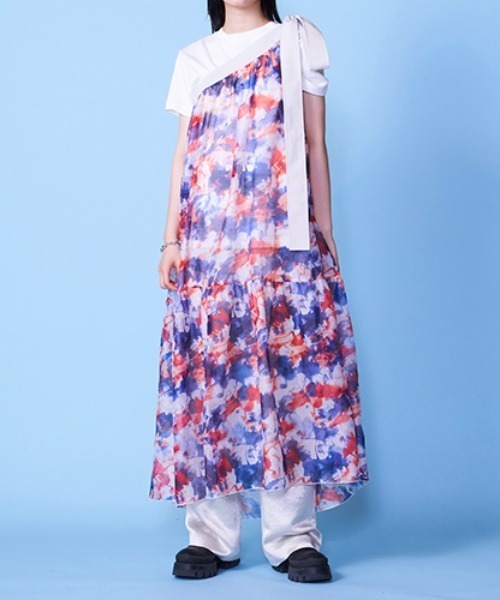 lautreamont BLEUBLANC（ロートレアモンブルーブラン）の「アシンメトリータイダイティアードワンピ（ワンピース・レディース・ブルー系その他/パープル系その他・9号）」の2枚目の写真