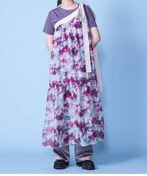 lautreamont BLEUBLANC | アシンメトリータイダイティアードワンピ(ワンピース)