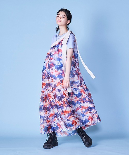 lautreamont BLEUBLANC（ロートレアモンブルーブラン）の「アシンメトリータイダイティアードワンピ（ワンピース・レディース・ブルー系その他/パープル系その他・9号）」の5枚目の写真