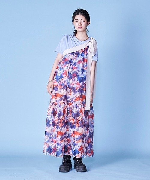 lautreamont BLEUBLANC（ロートレアモンブルーブラン）の「アシンメトリータイダイティアードワンピ（ワンピース・レディース・ブルー系その他/パープル系その他・9号）」の9枚目の写真