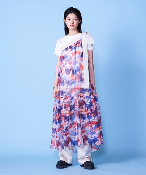 lautreamont BLEUBLANC（ロートレアモンブルーブラン）の「アシンメトリータイダイティアードワンピ（ワンピース・レディース・ブルー系その他/パープル系その他・9号）」の12枚目の写真