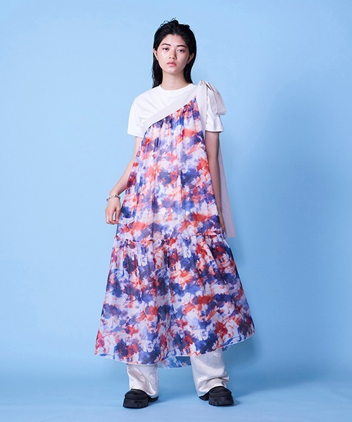 lautreamont BLEUBLANC（ロートレアモンブルーブラン）の「アシンメトリータイダイティアードワンピ（ワンピース・レディース・ブルー系その他/パープル系その他・9号）」の14枚目の写真