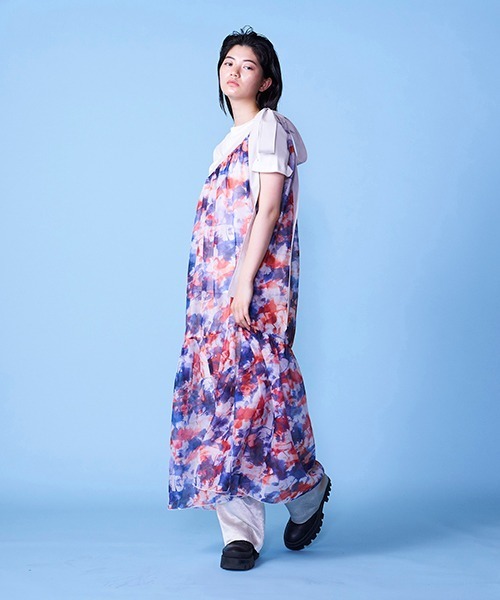 lautreamont BLEUBLANC（ロートレアモンブルーブラン）の「アシンメトリータイダイティアードワンピ（ワンピース・レディース・ブルー系その他/パープル系その他・9号）」の21枚目の写真