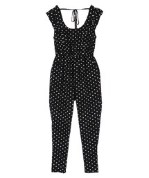 DURAS | 袖フリルドットオールインワン(つなぎ/オールインワン)