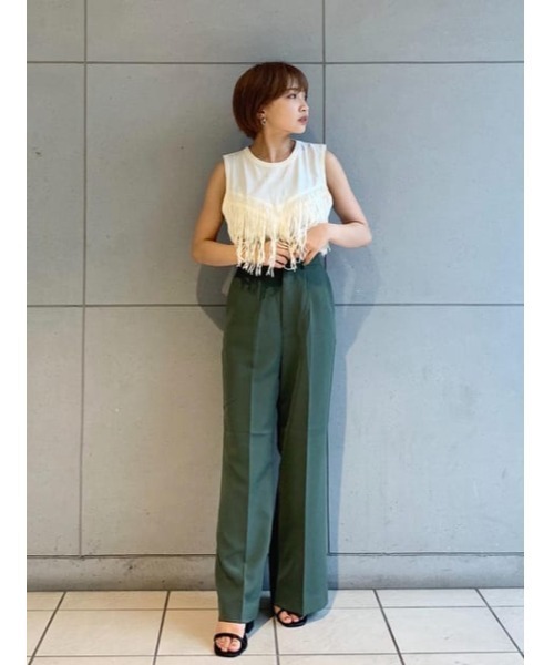 MOUSSY（マウジー）の「WIDE LEG パンツ（その他パンツ・レディース・ブルー/グリーン/アイボリー・2/1）」の11枚目の写真