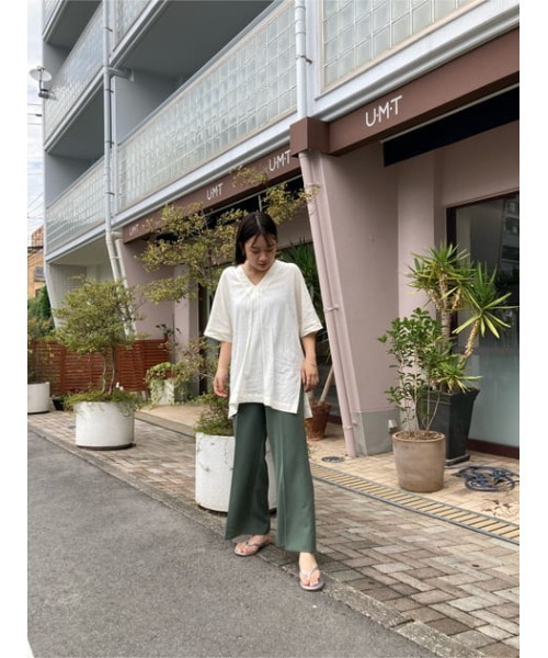 MOUSSY（マウジー）の「WIDE LEG パンツ（その他パンツ・レディース・ブルー/グリーン/アイボリー・2/1）」の6枚目の写真