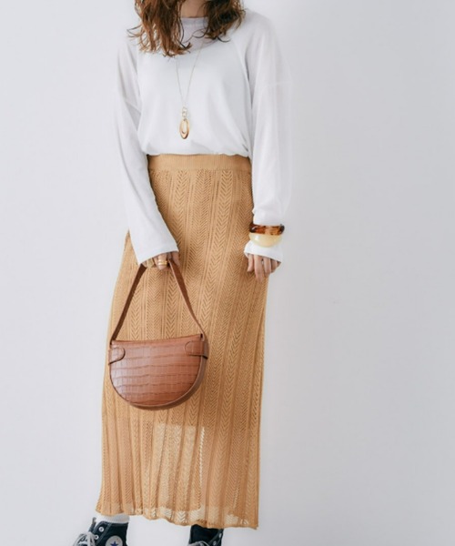 toucher du brise（トゥシェドブリーズ）の「ゆるっとシルエットのスラブロングTシャツ（Tシャツ/カットソー・レディース・ホワイト/ブラック/パープル・M）」の20枚目の写真