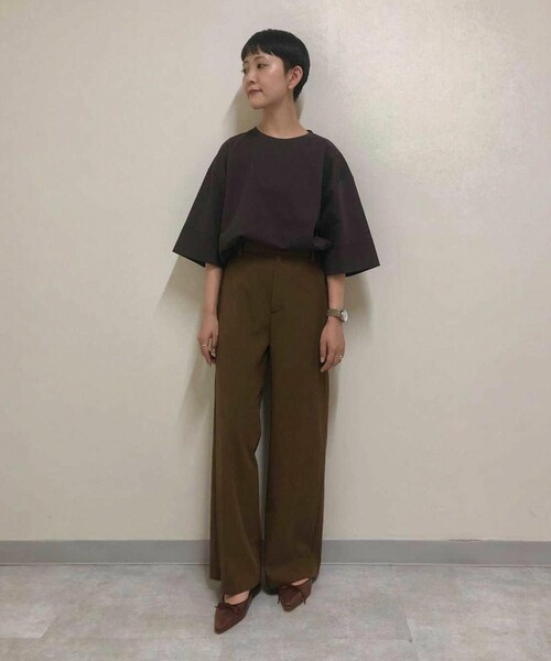 DRESSTERIOR（ドレステリア）の「◆【LEE10月号掲載】シャンブレーコットンワイドストレートパンツ（その他パンツ・レディース・サンドベージュ/ブラウン系・40/38/36/34）」の16枚目の写真