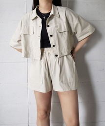 ジャケット　ショートパンツ　セットアップ　サファリ系 1628050740_1000.jpg