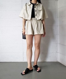 ジャケット　ショートパンツ　セットアップ　サファリ系 1628050740_1000.jpg