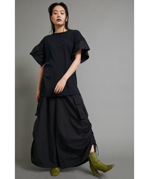 HeRIN.CYE(ヘリンドットサイ)の「Squeeze wide PT(カーゴパンツ・レディース・カーキ/ブラック/イエロー・FREE)」の7枚目の写真