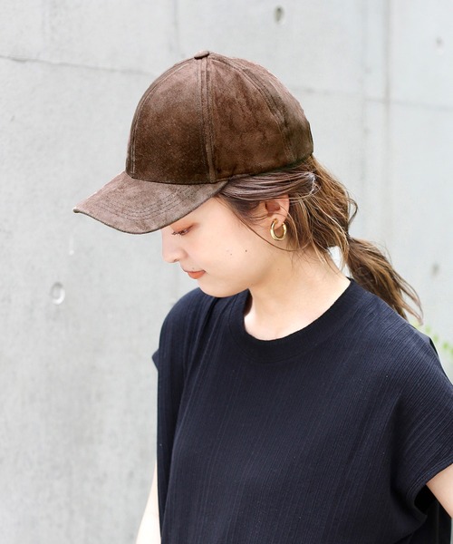 SLOBE IENA(スローブイエナ)の「【Ridgewood Caps/リッジウッドキャップス】 SUEDE キャップ◆(キャップ・レディース・ブラウン/ブラック・FREE)」の2枚目の写真