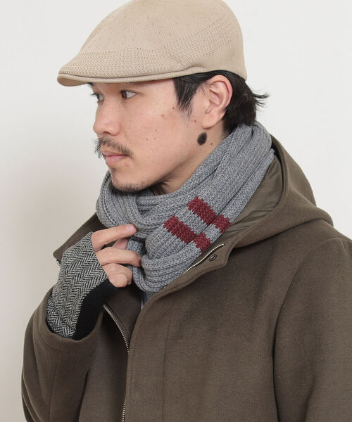 BEAMS（ビームス）の「BEAMS / 畔編ライン スヌード（ネックウォーマー/スヌード・メンズ・ネイビー/グレー/ブラック・ONE SIZE）」の3枚目の写真