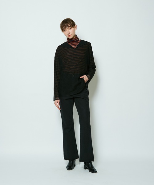 CIAOPANIC(チャオパニック)の「レースセーラーカラーシアーシャツ(シャツ/ブラウス・レディース・ブラック/ブラウン/オフホワイト・FREE)」の9枚目の写真