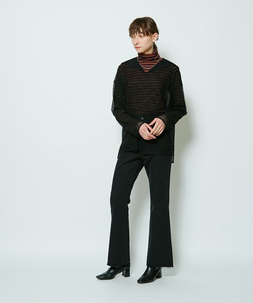 CIAOPANIC(チャオパニック)の「レースセーラーカラーシアーシャツ(シャツ/ブラウス・レディース・ブラック/ブラウン/オフホワイト・FREE)」の12枚目の写真