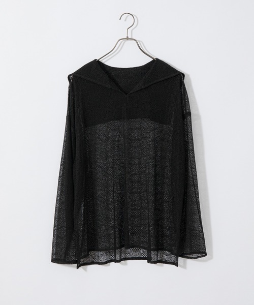 CIAOPANIC(チャオパニック)の「レースセーラーカラーシアーシャツ(シャツ/ブラウス・レディース・ブラック/ブラウン/オフホワイト・FREE)」の14枚目の写真