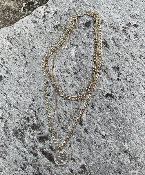 SPIRALGIRL（スパイラルガール）の「3連コインネックレス（ネックレス・レディース・シルバー/ゴールド・FREE）」の2枚目の写真