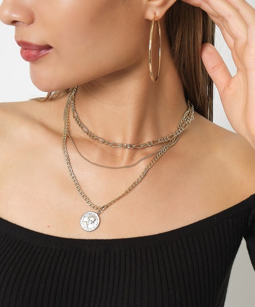 SPIRALGIRL（スパイラルガール）の「3連コインネックレス（ネックレス・レディース・シルバー/ゴールド・FREE）」の8枚目の写真