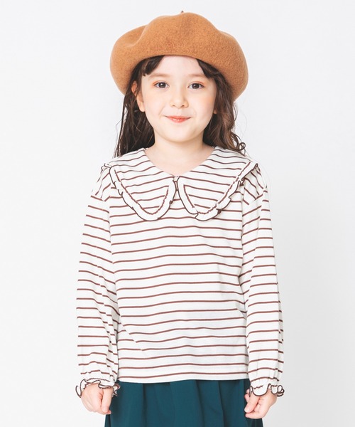 BRANSHES（ブランシェス）の「衿つき長袖Tシャツ（Tシャツ/カットソー・キッズ・ブラック/キャメル・130cm/140cm/120cm/100cm/150cm/90cm/110cm）」の17枚目の写真