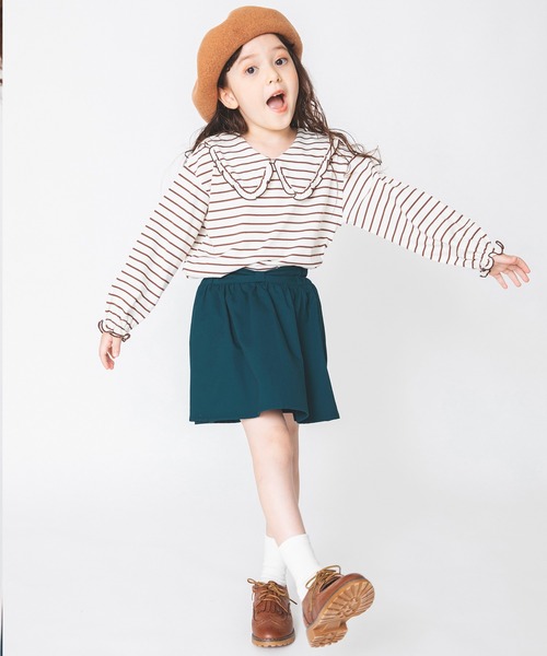 BRANSHES（ブランシェス）の「衿つき長袖Tシャツ（Tシャツ/カットソー・キッズ・ブラック/キャメル・130cm/140cm/120cm/100cm/150cm/90cm/110cm）」の14枚目の写真