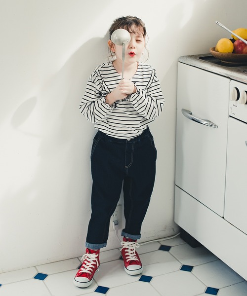 BRANSHES（ブランシェス）の「衿つき長袖Tシャツ（Tシャツ/カットソー・キッズ・ブラック/キャメル・130cm/140cm/120cm/100cm/150cm/90cm/110cm）」の8枚目の写真