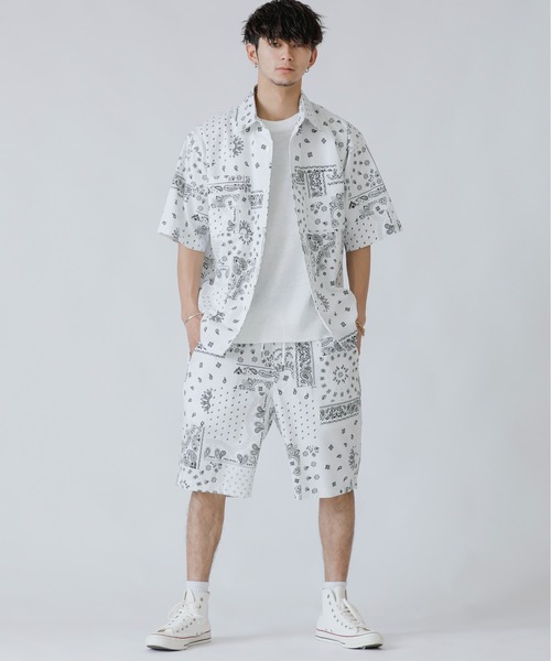 ADMIX/ATELIER SAB MEN（アドミックスアトリエサブメン）の「ペイズリー・レオパード プリント ／ コットン イージー ショーツ（セットアップ対応）（その他パンツ・メンズ・ホワイト/ブラック/レオパード・48/50/52）」の5枚目の写真